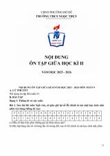 Ôn tập giữa học kì 2 Toán 9 năm 2025 – 2026 trường THCS Ngọc Thụy – Hà Nội